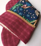 Luxury Christmas Stocking - Blue Bird of Paradise - upcycled and vintage fabrics - Image 4