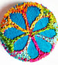 Buttons 1 inch button Hand Dyed Silks and Cottons Free Machine Embroidery Button