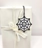 Glitter Spiderweb Halloween Gift Tag, Trick or Treat Decoration