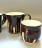 Handmade Ceramic Coffee Mug: Dark Chocolate Art Deco Design, Cappuccino, Hot Cho - Image 7