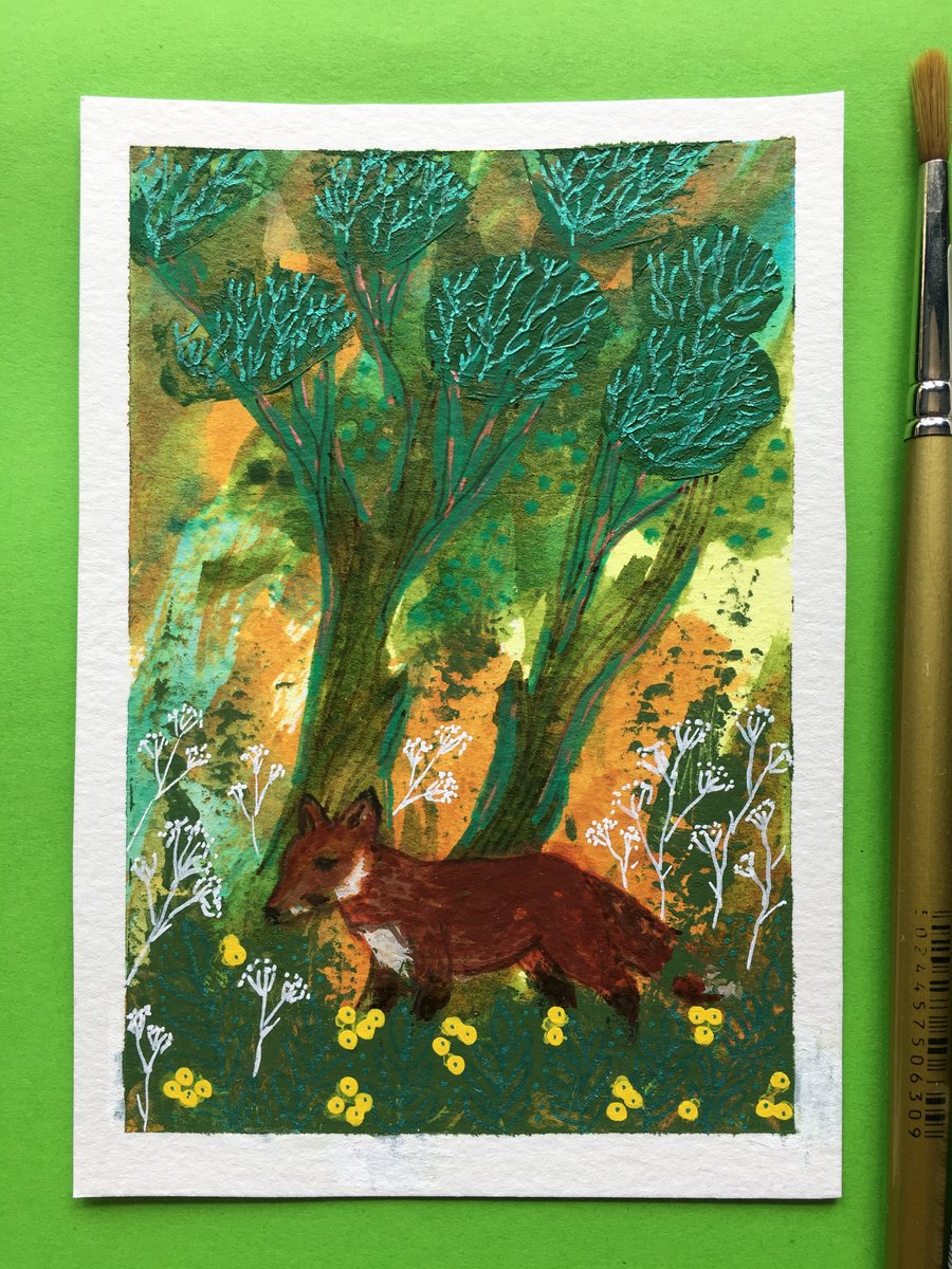 Fox painting small art work