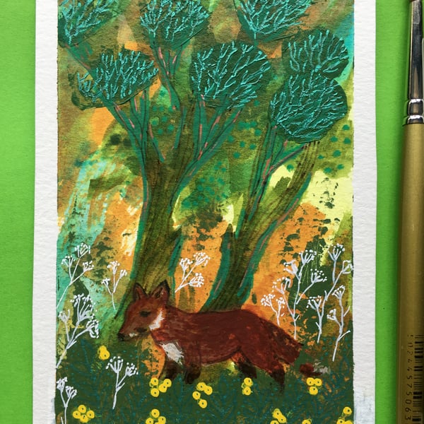 Fox painting small art work