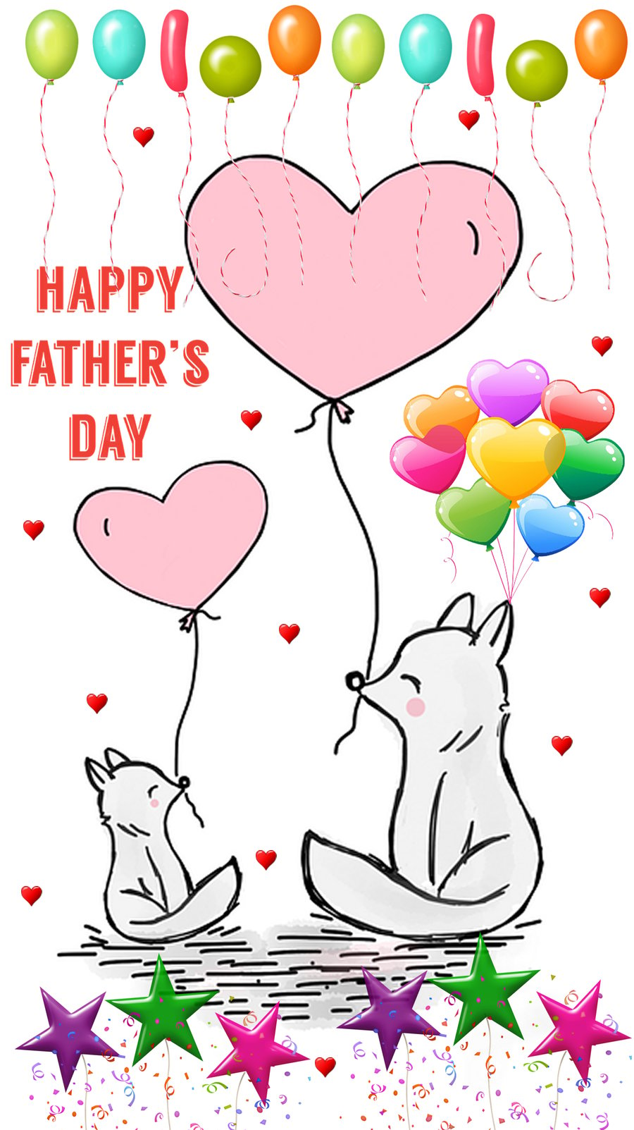 A5 Happy Father's Day Fox & Cub Card