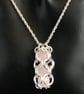 Rose Quartz Captured Chainmaille Pendant - Image 8