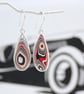 Kenworth fordite earrings - red, white and black - Image 1