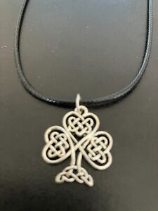 celtic knot tree of life charm pendant on a 18" leather cord necklace