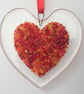 Handmade Fused Glass Red or Pink Love Heart - Hanging Decoartion - Suncatcher  - Image 3