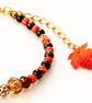 Autumn Beaded Bracelet with Tiger's Eye, Carnelian,Jasper & Maple Leaf Charm - Image 5