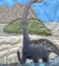Unframed textile artwork - dinosaur - Image 3