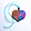 Good luck hand painted heart
