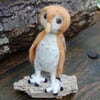 Barn Owl, Needle felt owl, needle felt bird, owl ornament 8 ins tall