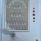 Champagne tower Congratulations Wedding or engagement card