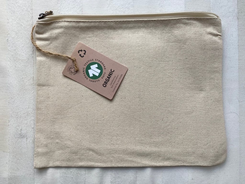 Natural Organic Cotton toiletries Bag (lrg)
