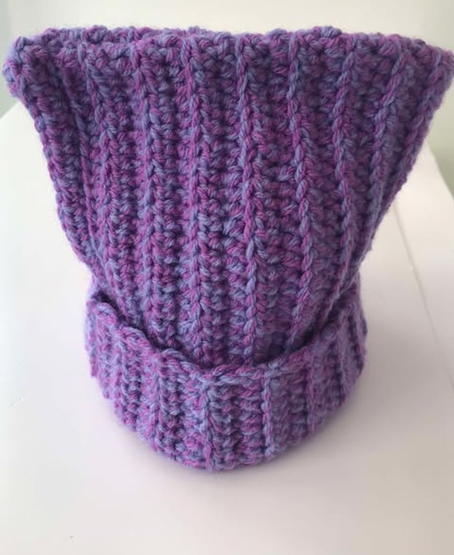 Handmade crocheted Purple children hat 