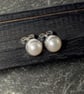      Pearl stud earrings sterling silver  - Image 4