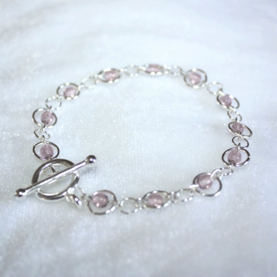 Amethyst Silver Plated Bracelet