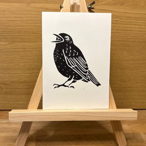 Noisy Blackbird A6 Postcard Print