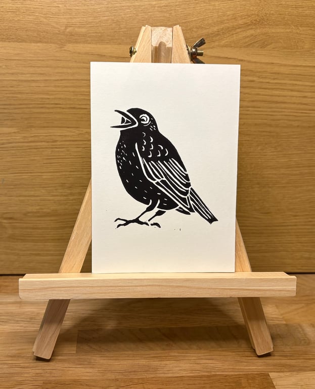 Noisy Blackbird A6 Postcard Print
