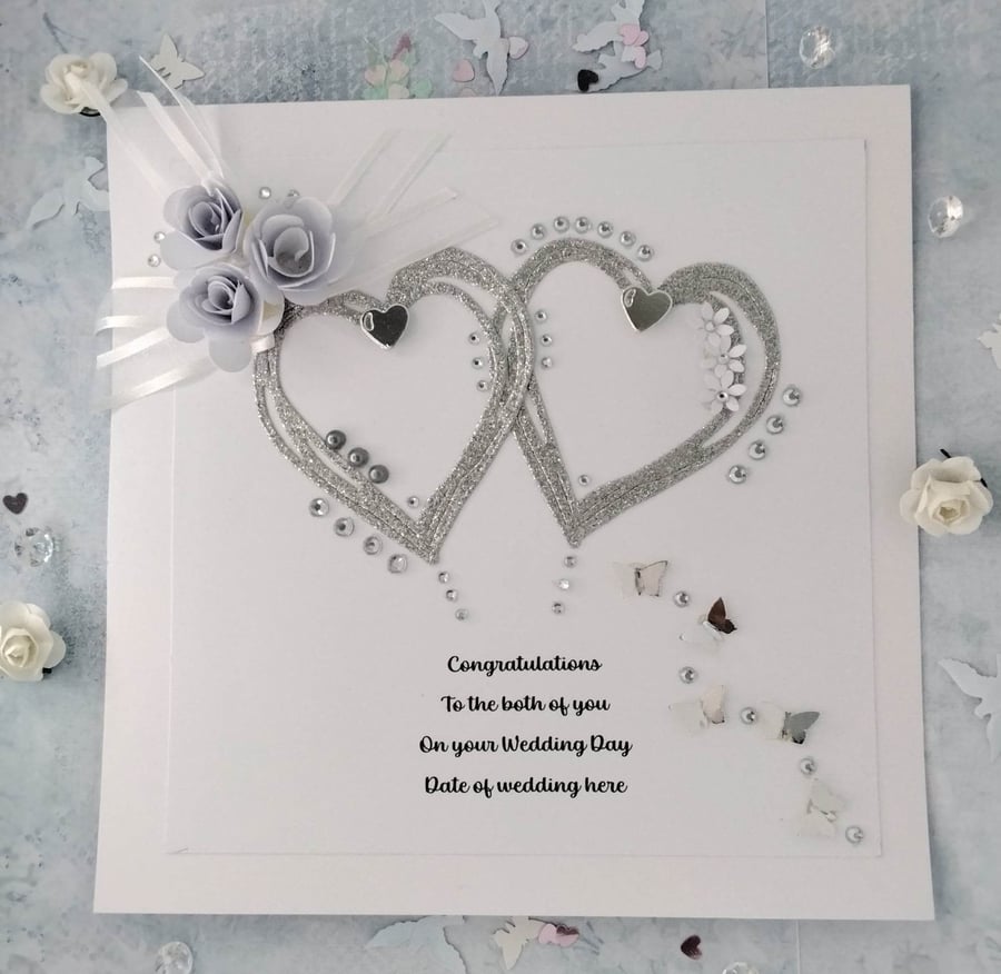Luxury, handmade, personalized Wedding, Engagement,  Anniversary, card