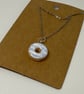 Handmade polymer clay blue iced biscuit necklace - Image 1