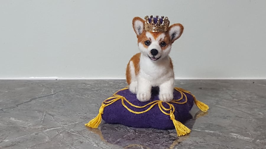 Needle felted Corgi to commemerate our late Queen called Piper. 