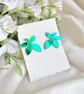 Green Wild flower Statement Acrylic Studs
