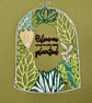 Unique hand embroidered picture of a terrarium of gorgeous plants. Perfect gift - Image 3