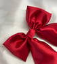 Red Hair Bow Satin Hair Accessories Big Oversized Hair Bow Clip For Girls Women