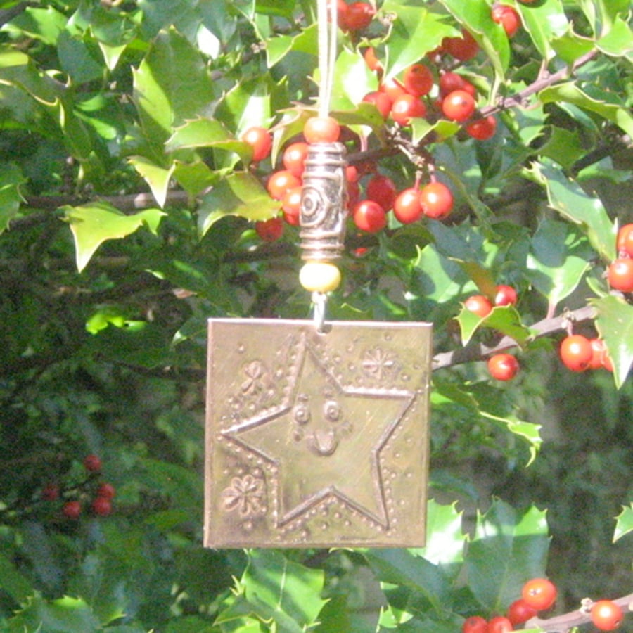 Copper star Christmas tree decoration