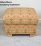 William Morris Strawberry Thief Fabric Ochre Chair & Footstool Armchair Mustard - Image 4