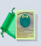 Green Worry Stone Owl - Emotional Support Owl Fidget Stone - Image 1