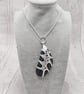 Aluminium Tin and Mussel Shell Pendant Necklace, Sea Inspired Unique Design