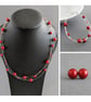 8mm Bright Red Round Pearl Studs - Everyday Christmas Red Stud Earrings - Gifts - Image 7
