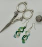 Tatted Green Leaf Earrings - Image 1