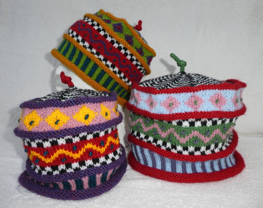 Multicolour Hat Pattern in 3 Sizes. Knitting Pattern. PDF Knitting Pattern. Hat.