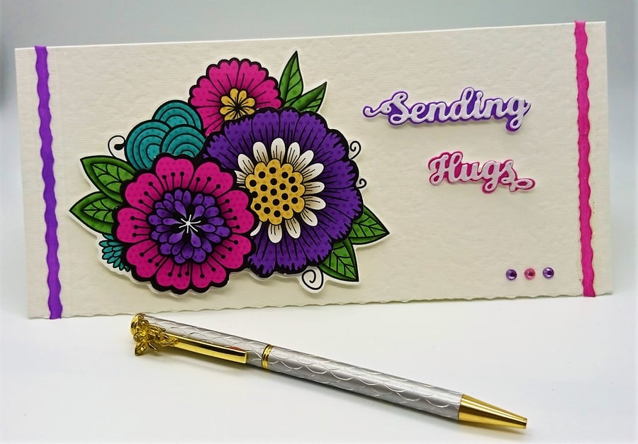  Greeting Card Birthday Get Well  All Occasion, Sending Hugs  Handmade FREE P&P 