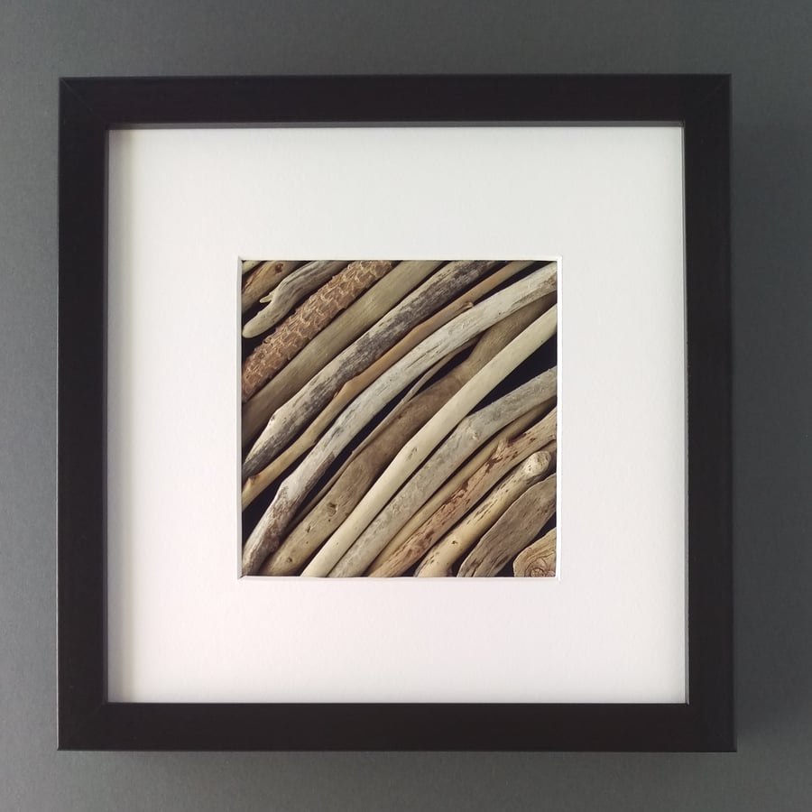 Driftwood Picture with Deep Black Box Frame