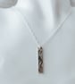 Handmade Fine Silver Orthogonal Pendant Necklace- Heritage Lace Design - Image 1