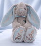 Personalised Bunny Soft Toy, Name & Date Keepsake, Baby Birth Gift, Newborn Gift - Image 2
