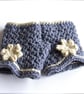  Short Fingerless Mittens With A Flower - Image 3