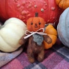 Wooly Needlefelted "Pumpkin Patch Pal" Art Doll