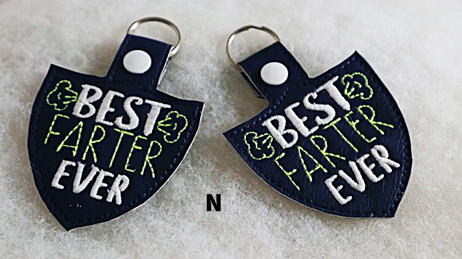 Best Farter Ever keyrings Embroidered Vinyl