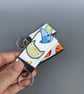 Colourful cat keychain. Hedgehog keyring. Hedgehog key fob. - Image 3