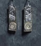 Sterling Silver & Brass  Brutalist Earrings - Designed & Handmade UK - Image 5
