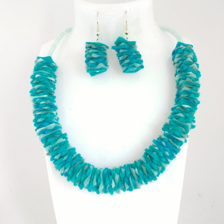 Cool Shades Felt Necklace and Earrings