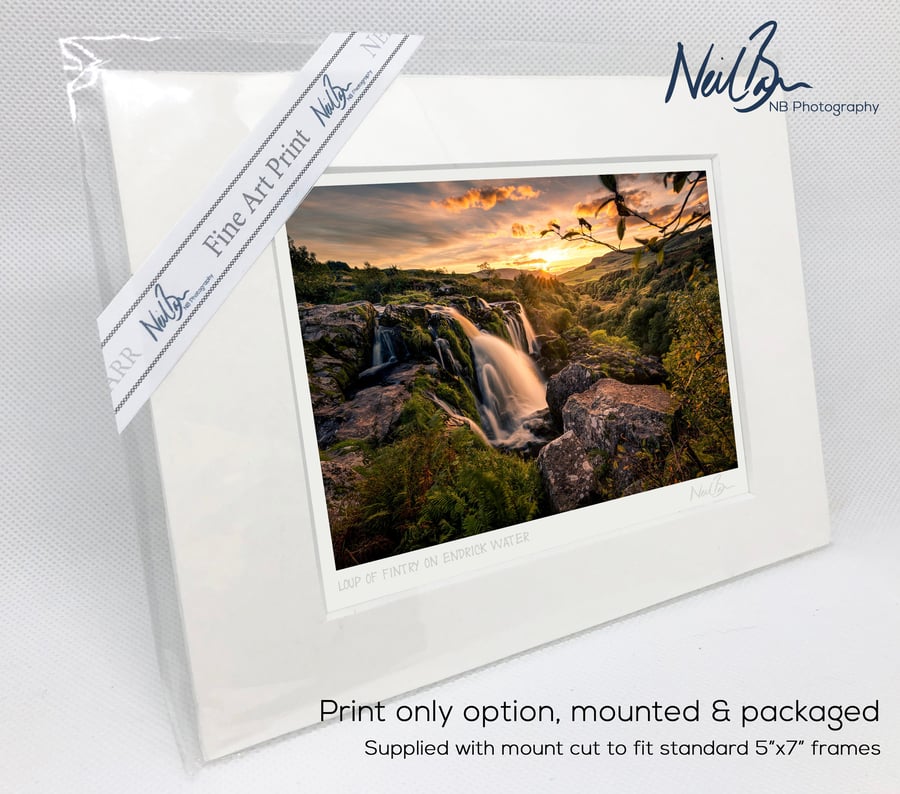 Loup of Fintry Waterfall on Endrick Water Stirling - A6 (7" x 5") Unframed Print