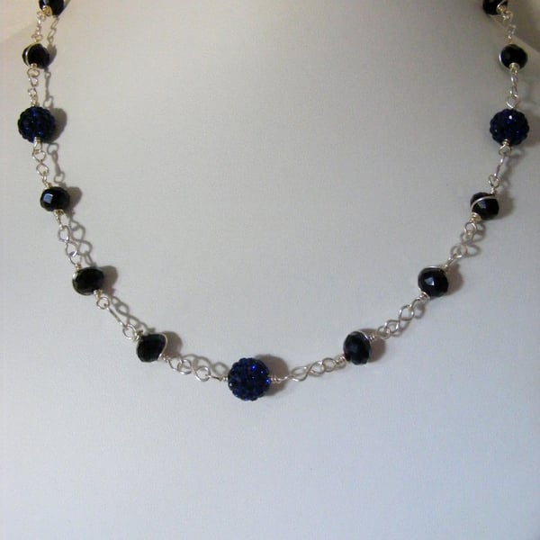 Jet and Navy Necklace