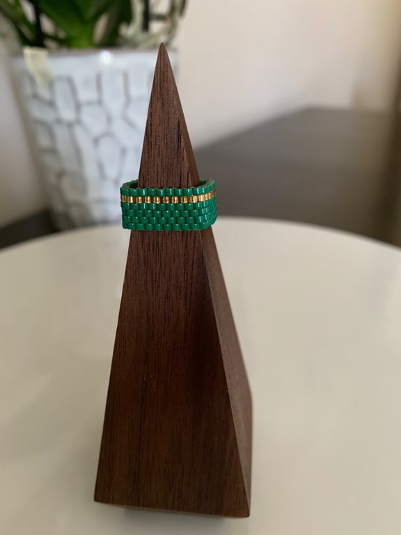 Stylish modern beaded ring