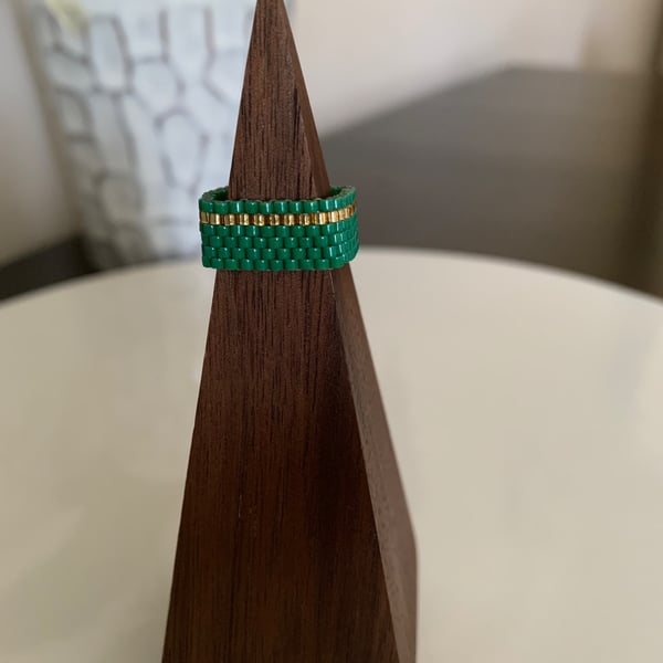 Stylish modern beaded ring