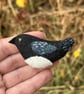 Magpie - embroidered wool brooch - Image 1